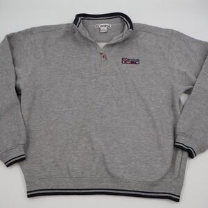 Carnival Quarter Zip Sweatshirt Mens Size S/M Gray Nautical Embroidered Logo